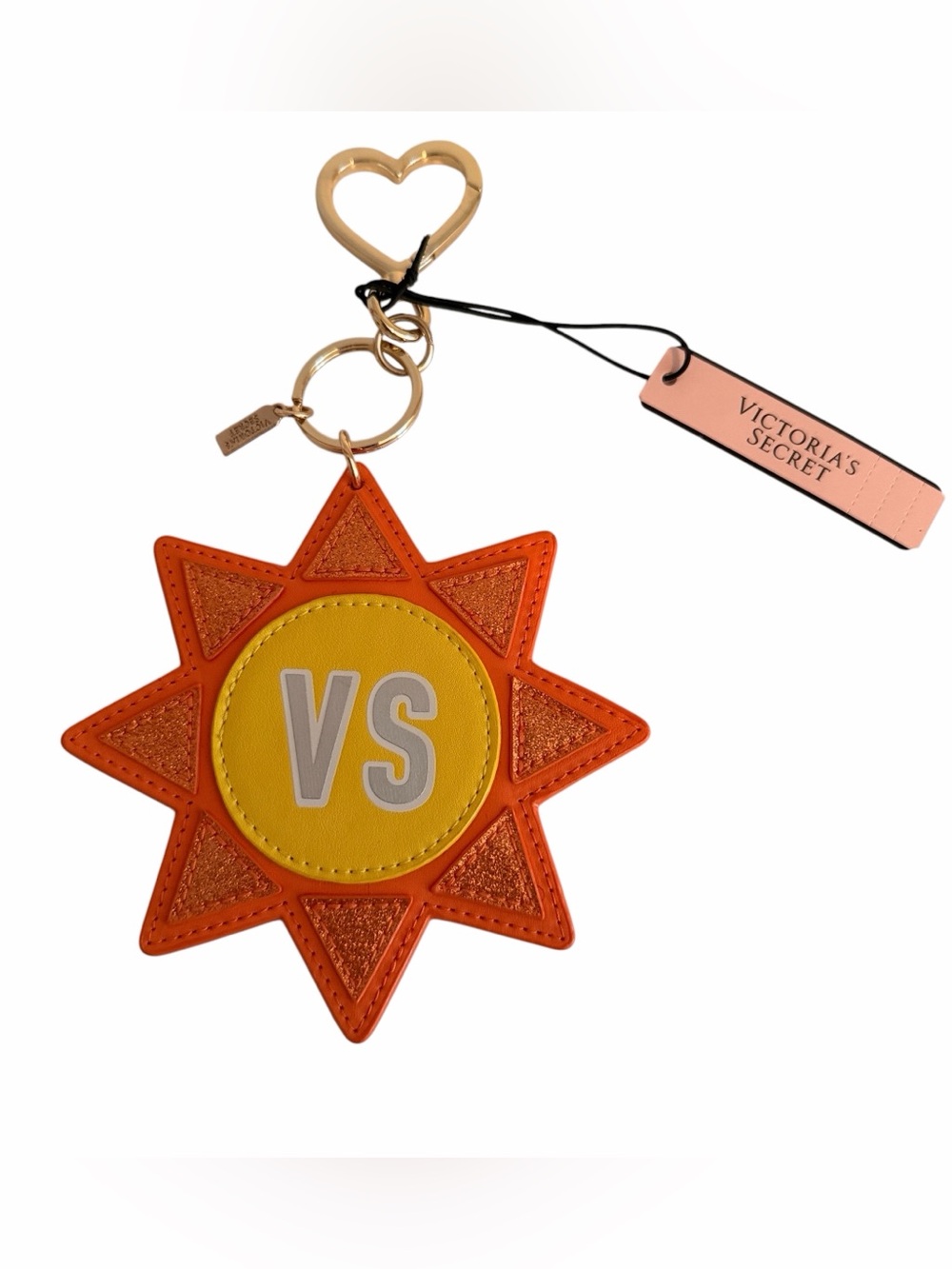 Victoria's Secret Orange/Yellow Sunburst Sunshine Luggage Charm Bag Tag
